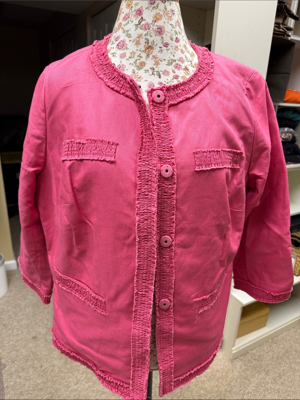 Talbots Pink Women's Linen Jacket